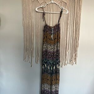 Bluivy Brown and Blue Spaghetti Strap romper